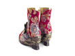 Anna Red Floral Jacquard Ankle boot with Angel wedge: Back