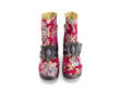 Anna Red Floral Jacquard Ankle boot with Angel wedge: Front