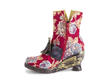 Anna Red Floral Jacquard Ankle boot with Angel wedge: Profile inside