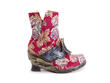 Anna Red Floral Jacquard Ankle boot with Angel wedge: Profile outside