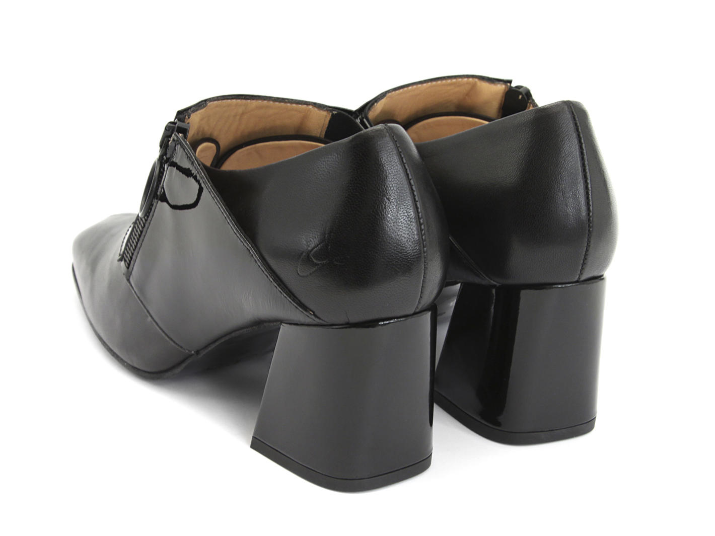 Annette Noir Vintage Side-Zip Heel: Back