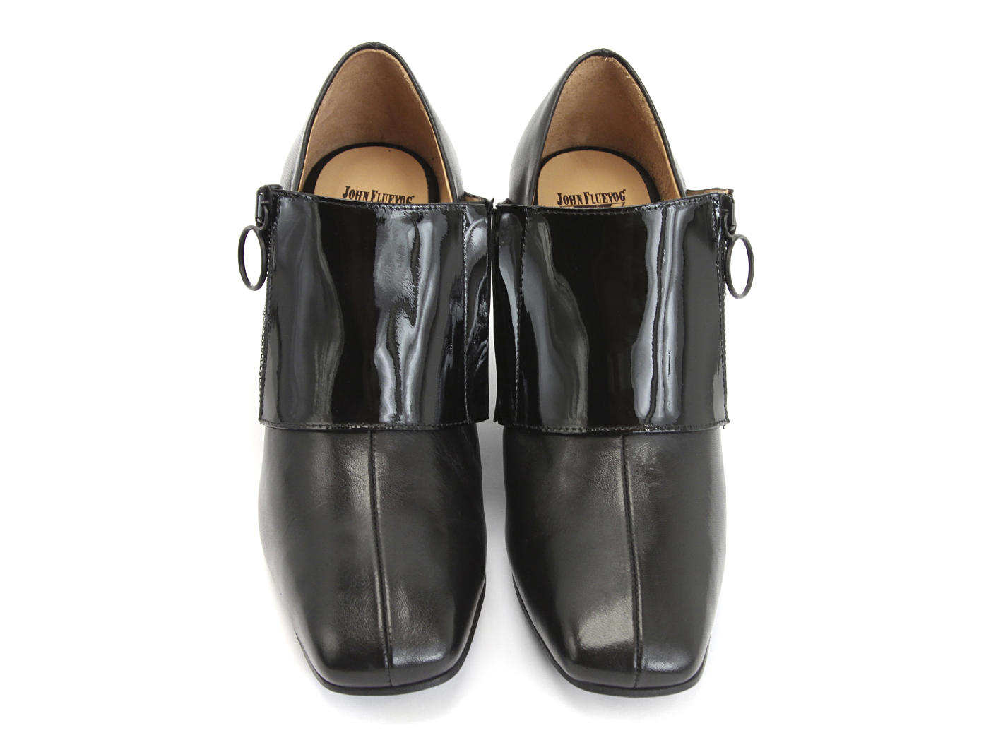 Annette Noir Vintage Side-Zip Heel: Front