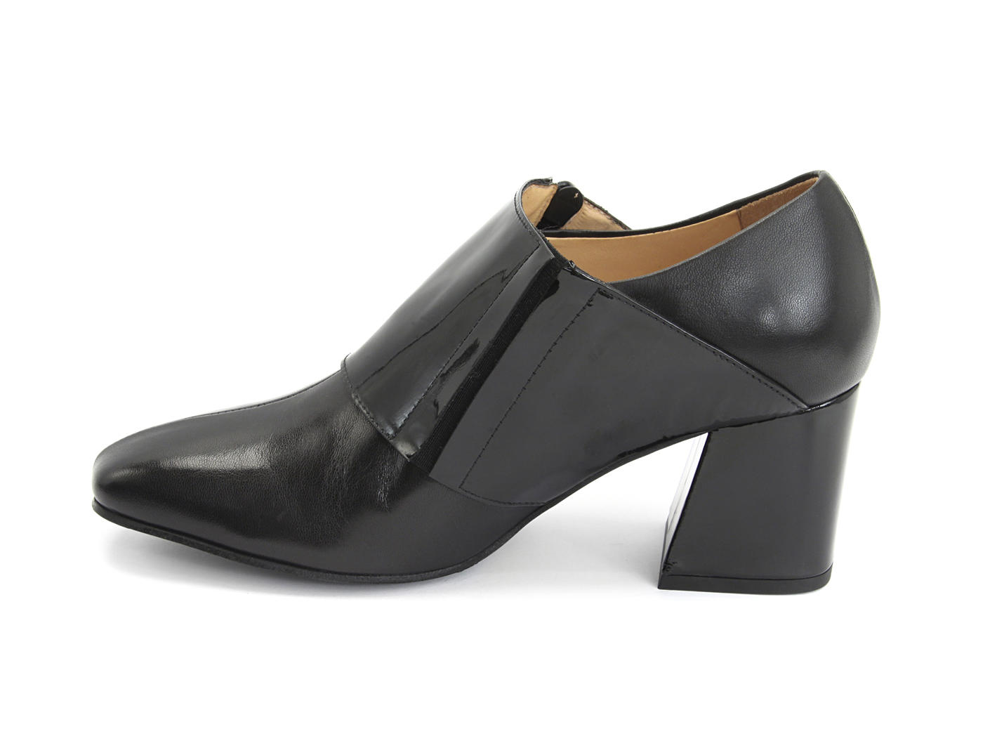 Annette Noir Vintage Side-Zip Heel: Profile inside