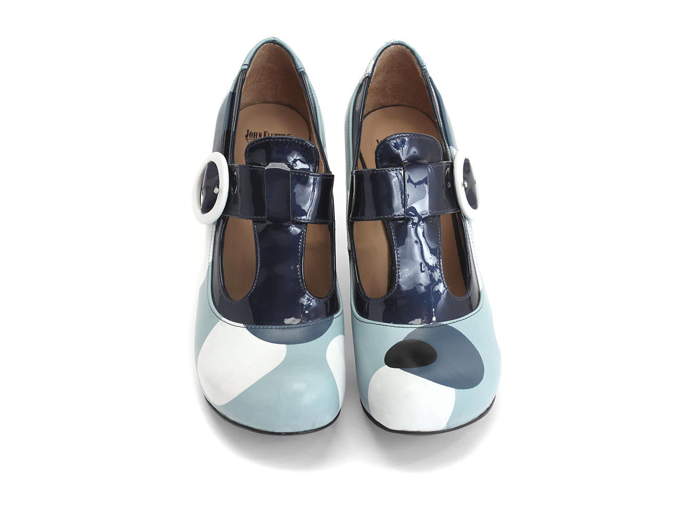 Arbus Pois bleus Talon Cuir Salomé: Front