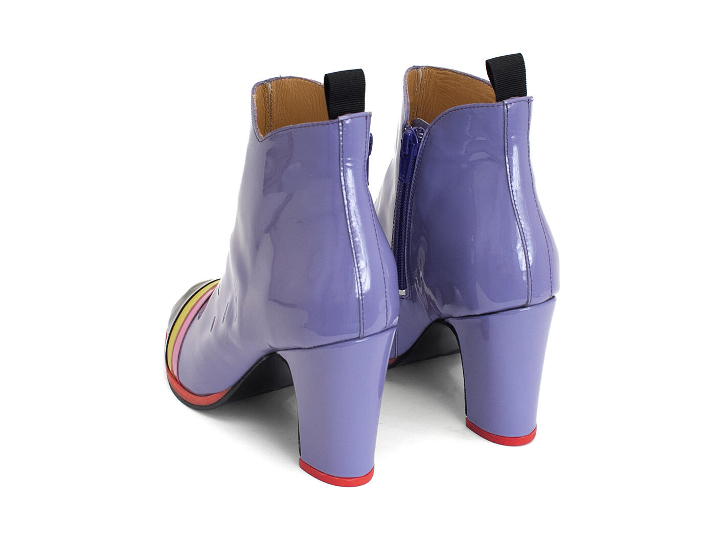 Arlinda Purple Patent Ankle Boots: Back