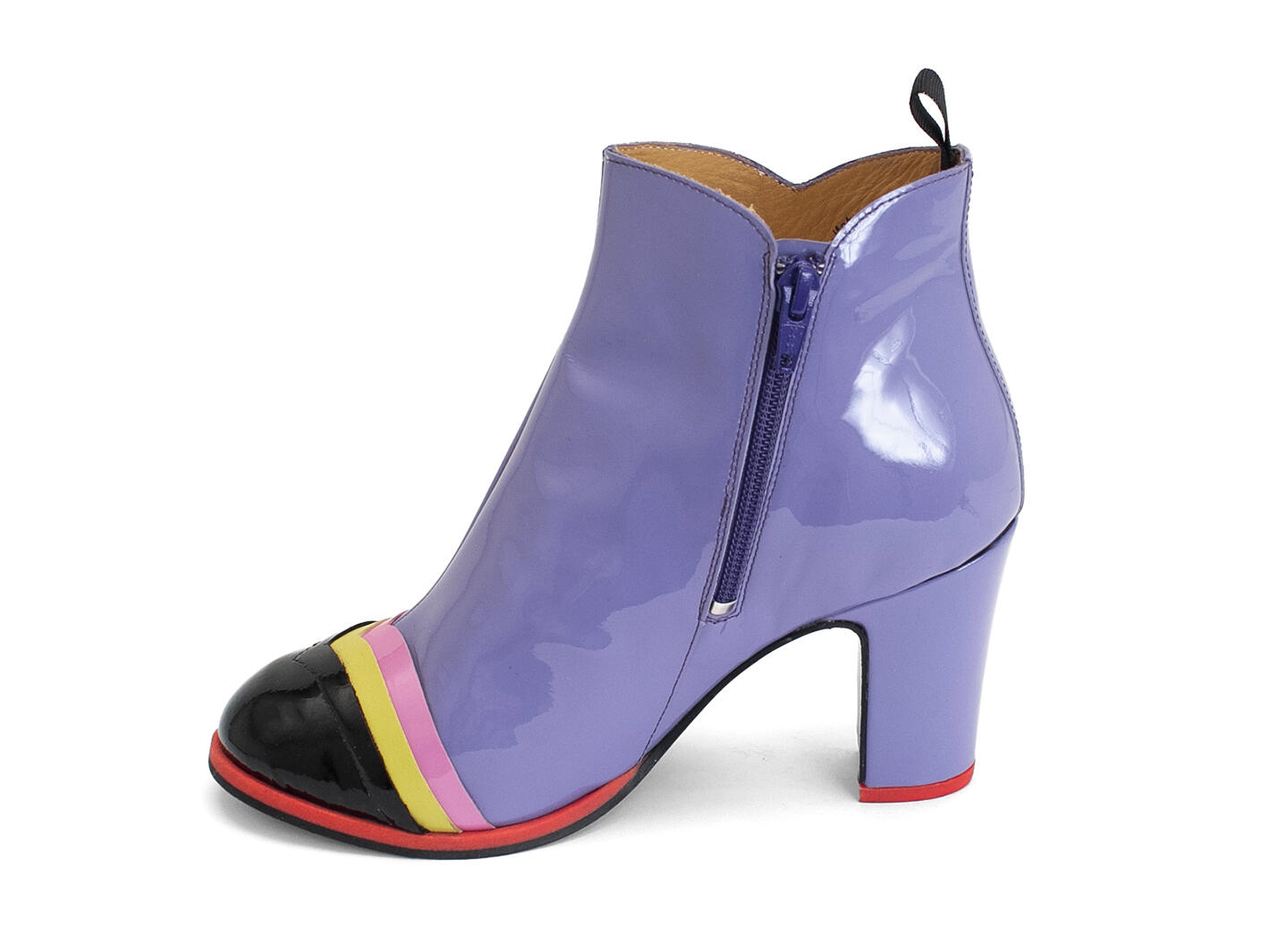 Arlinda Violet Bottillon en cuir verni: Profile inside