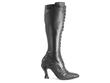 Atria Black Knee-high lace-up boots: Profile outside
