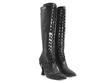 Atria Black Knee-high lace-up boots: Quarter view