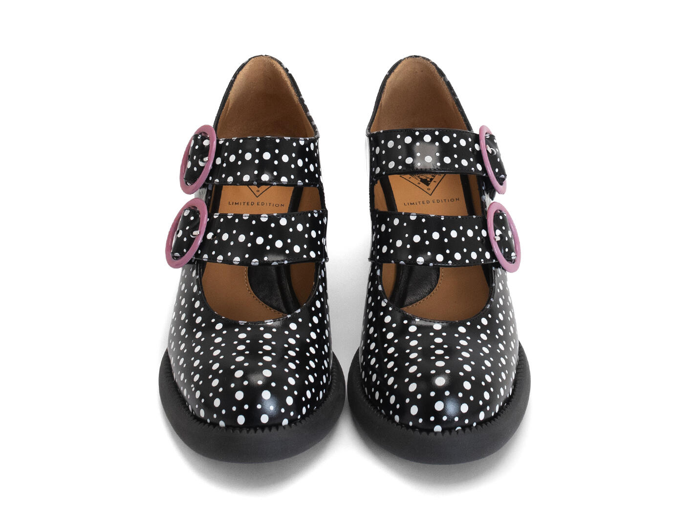 Aubrey Black/White Dots Charles IX à courroie double: Front