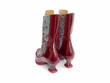 Aura Red/Green Floral Brogue Tall Boots: Back