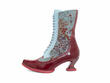 Aura Red/Green Floral Brogue Tall Boots: Profile outside