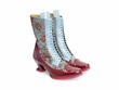 Aura Red/Green Floral Brogue Tall Boots: Quarter view
