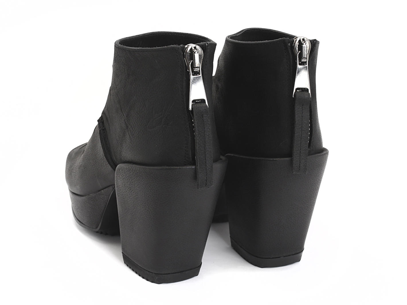 Axe Noir Sandale plateforme fendue à bout ouvert: Back