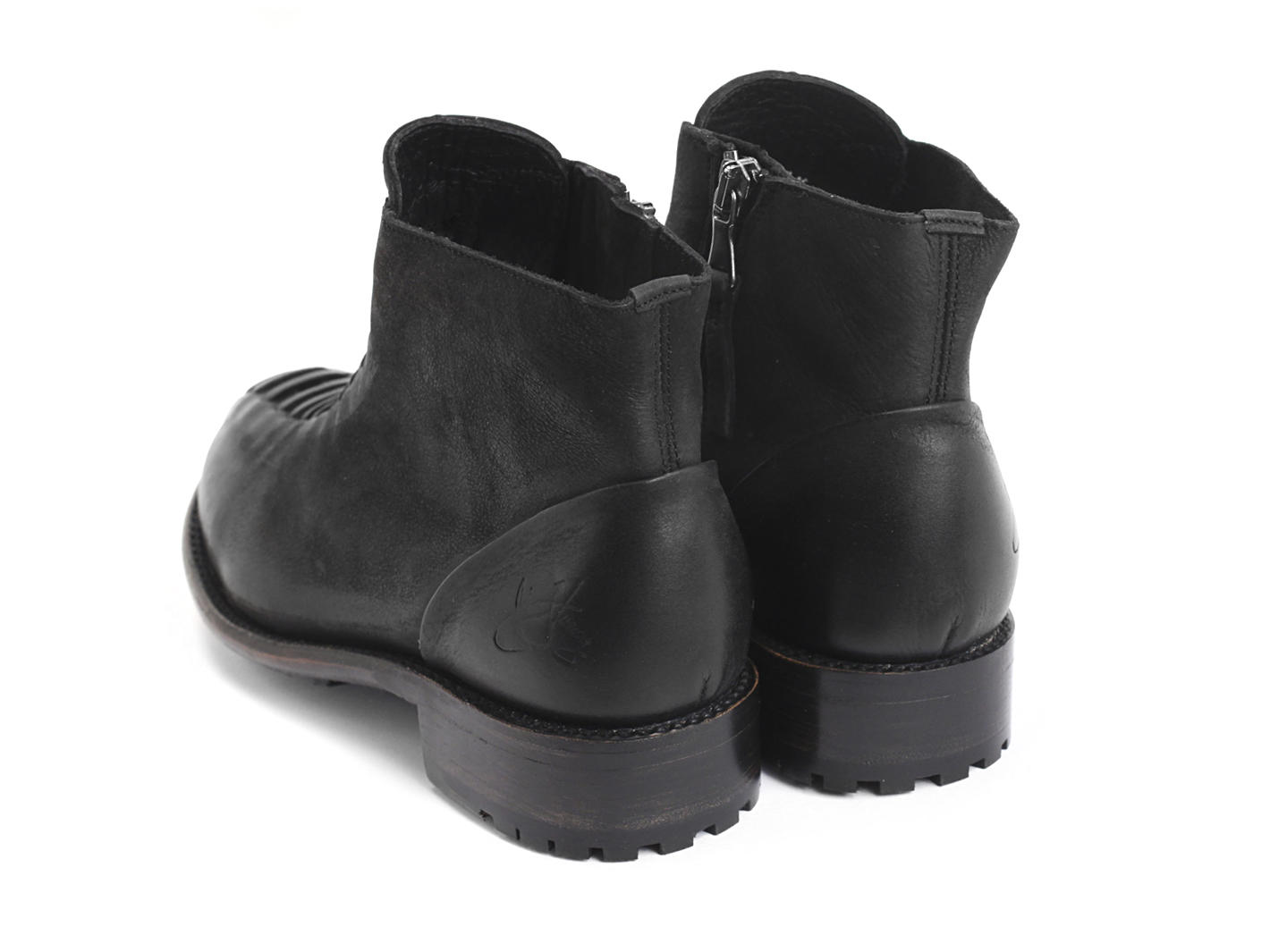 Babette: Women’s Black Ankle boot with faux laces: Back