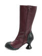 Babycake Cerise & noir Botte mi-mollet avec boutons