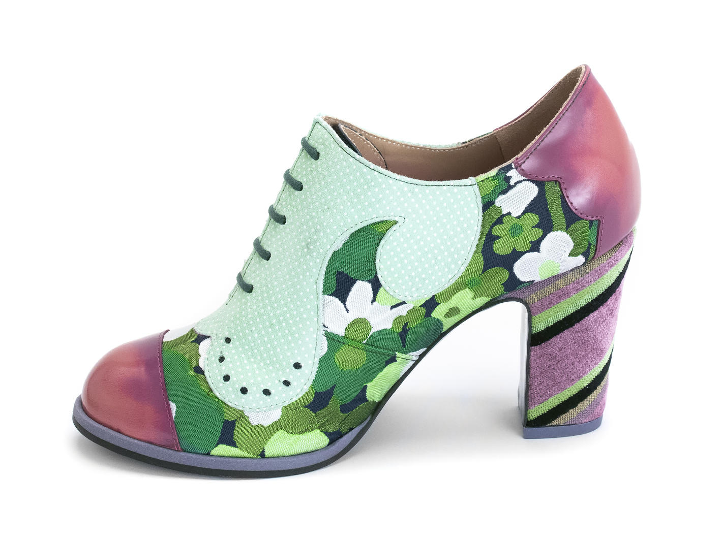 Bahiana Vert floral Talon floral à lacet: Profile inside