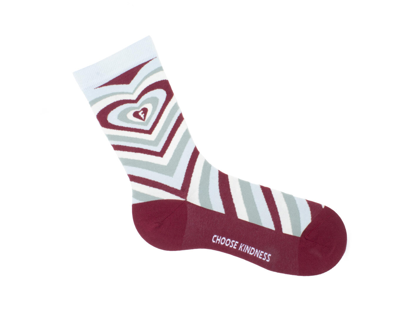 Baobao Vog Socks Cream/Blue/Burgundy Radiating Heart Socks