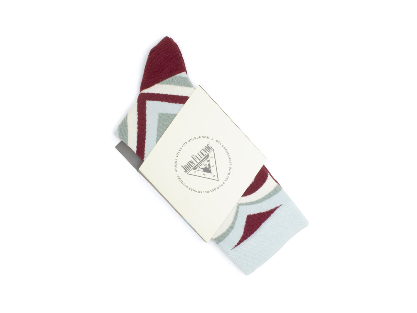 Baobao Vog Socks Cream/Blue/Burgundy Radiating Heart Socks