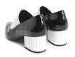 Bardot Black/White Pump with elastic: Back