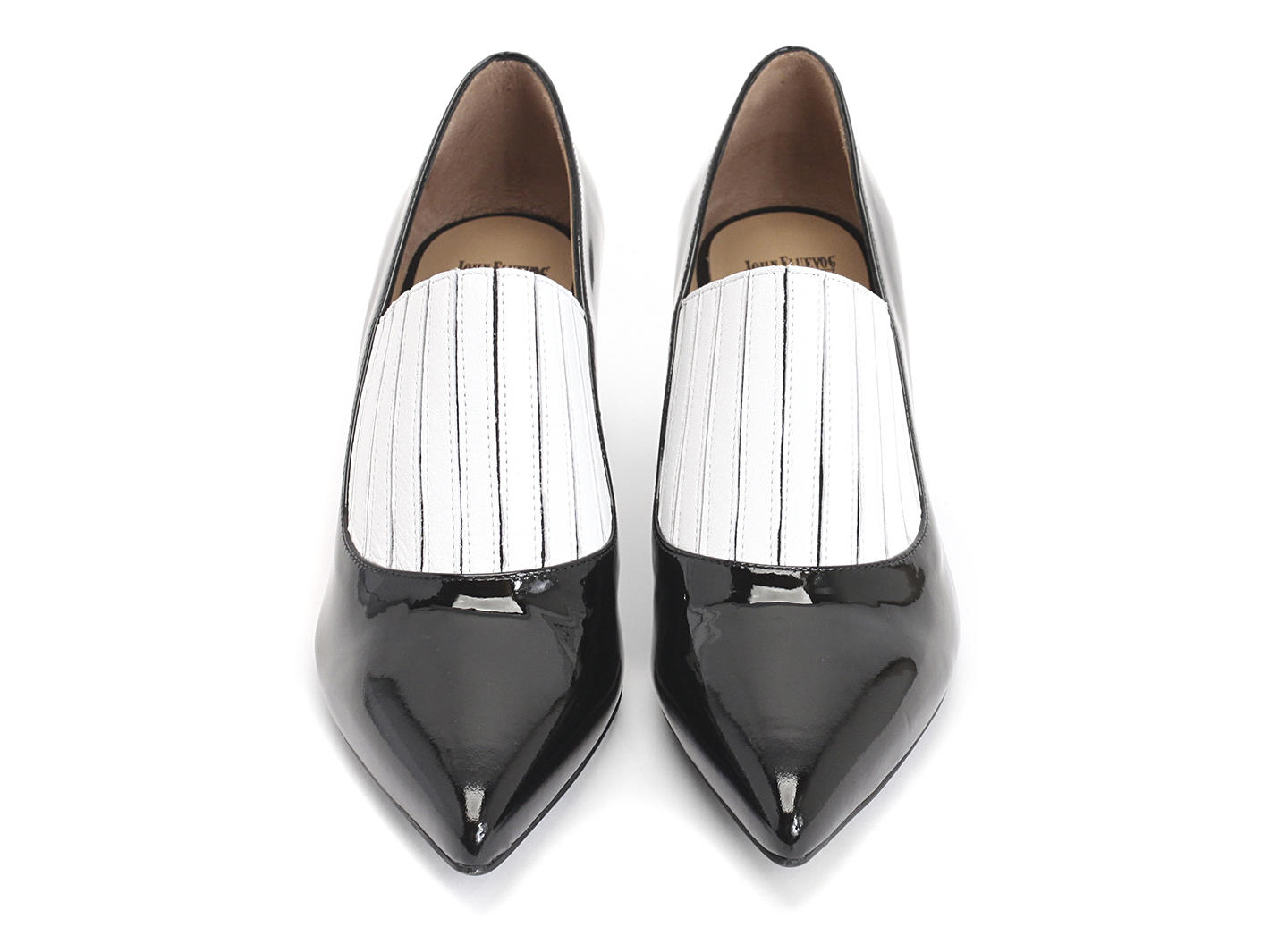 Bardot Black/White Pump with elastic: Front