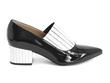 Bardot Black/White Pump with elastic: Profile outside