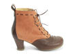 Bartoli Orange Heeled Lace-Up Bootie: Profile outside