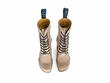 Bebop Beige verni Botte lacée à bout fleuri: Front