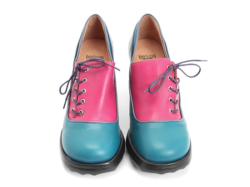 Bee’s Knees Blue & Pink Shoe with side-lace