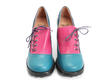 Bee’s Knees Blue & Pink Shoe with side-lace