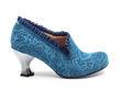 Bernini Blue/Silver Pump with ruffles: Profile outside