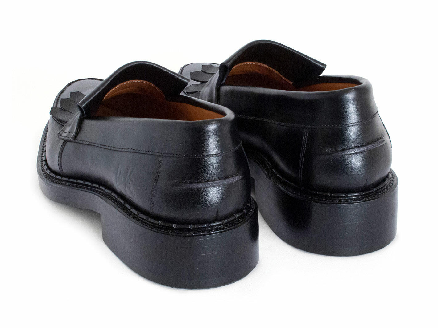 Bicknell Black Penny Loafers with Fringe: Back