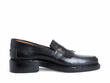 Bicknell Black Penny Loafers with Fringe: Profile inside