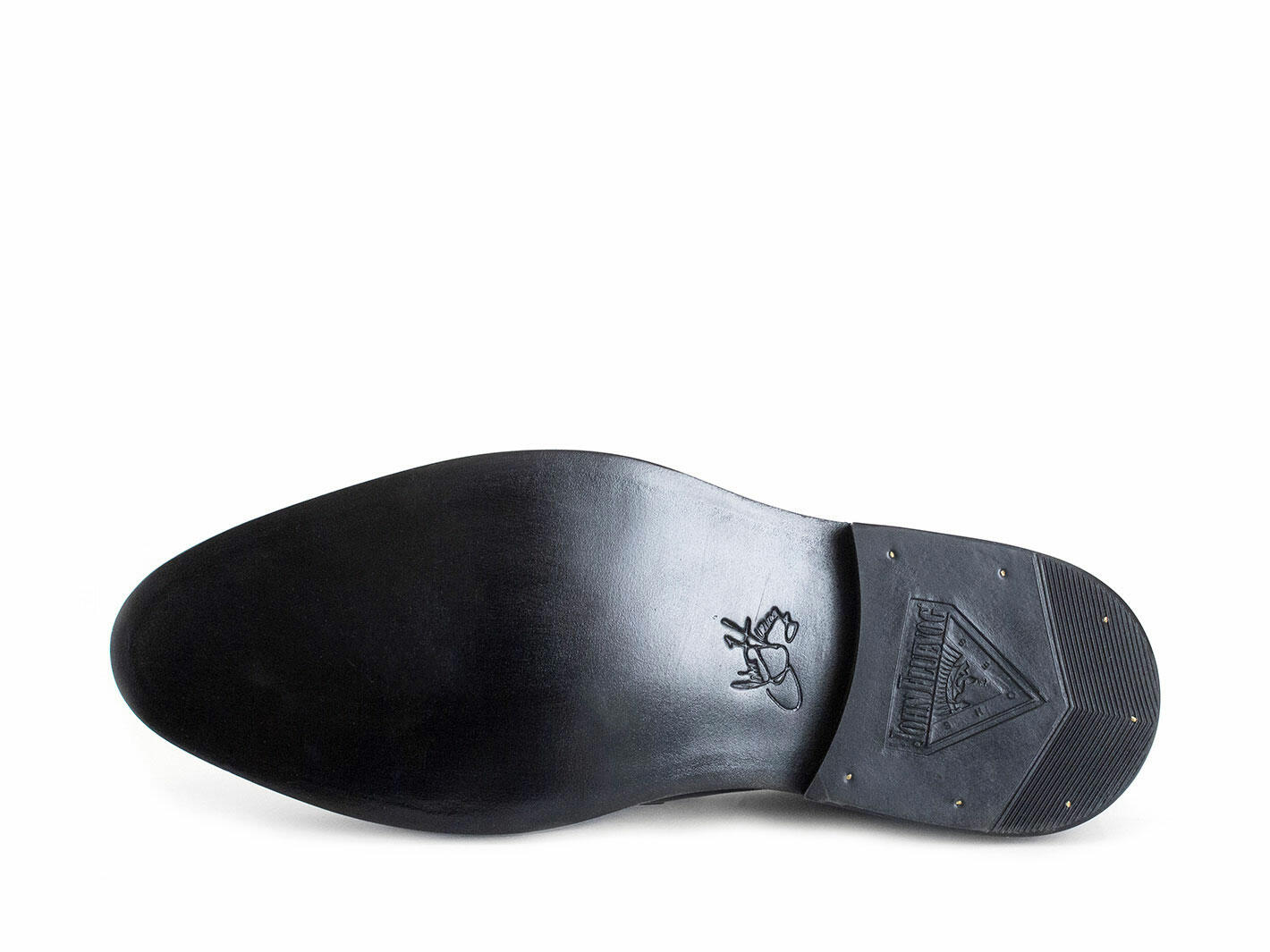 Bicknell Black Penny Loafers with Fringe: Sole