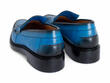 Bicknell Blue Penny Loafers with Fringe: Back