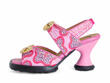 Bips Pink Flower/Dash Open-Toe Slingbacks: Profile outside