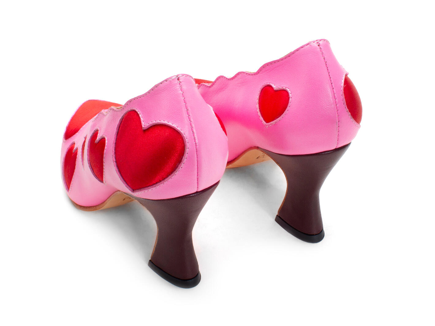 Blaise Pink/Red Pumps with Appliqué: Back