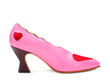 Blaise Pink/Red Pumps with Appliqué: Profile inside