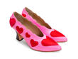Blaise Pink/Red Pumps with Appliqué: Quarter view