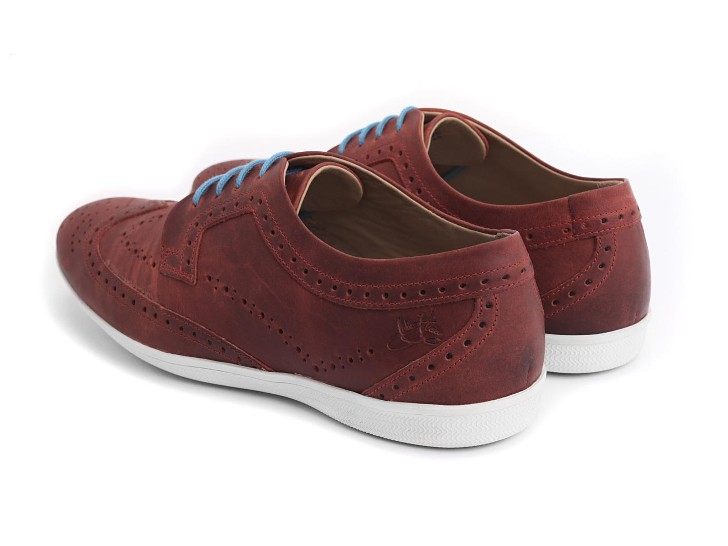 BLQ Red Lace-Up Brogue Shoe: Back
