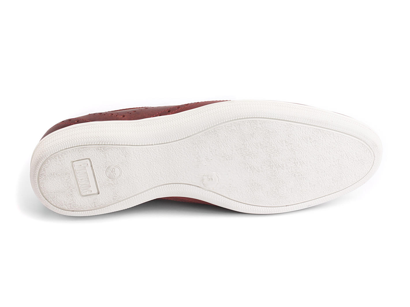 BLQ Red Lace-Up Brogue Shoe: Sole