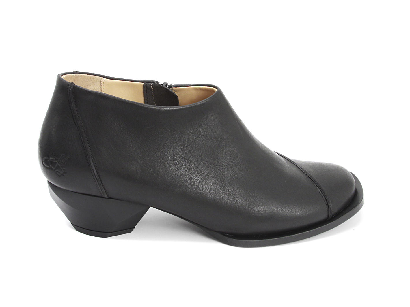 Bohus Black Side-Zip Ankle Bootie: Profile outside