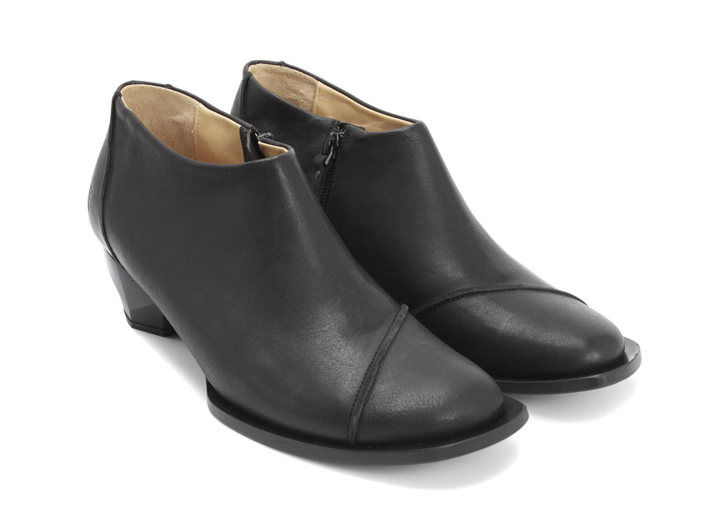 Bohus Black Side-Zip Ankle Bootie: Quarter view