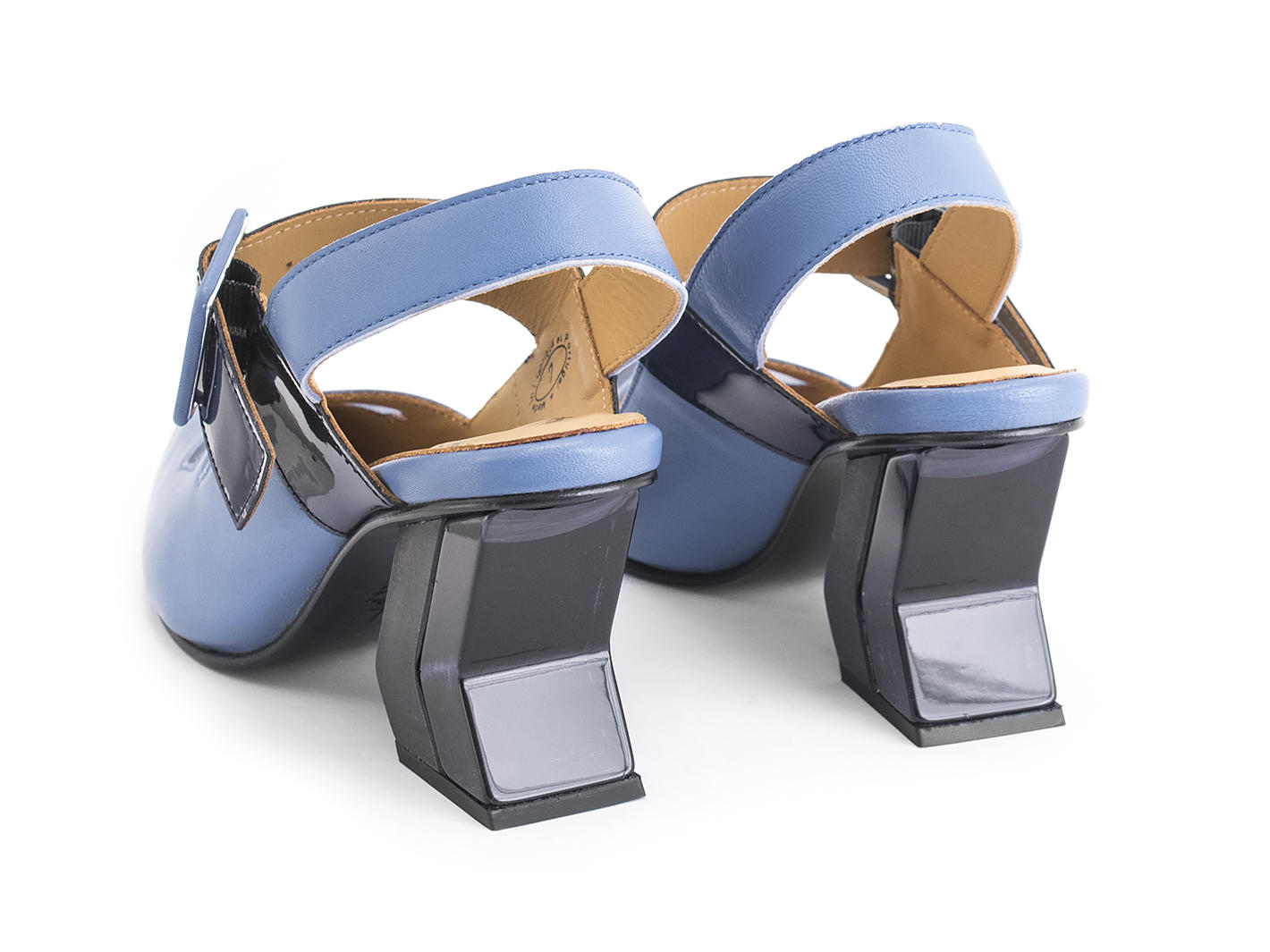 Bolt Bleu Talon bride-arrière géométrique: Back