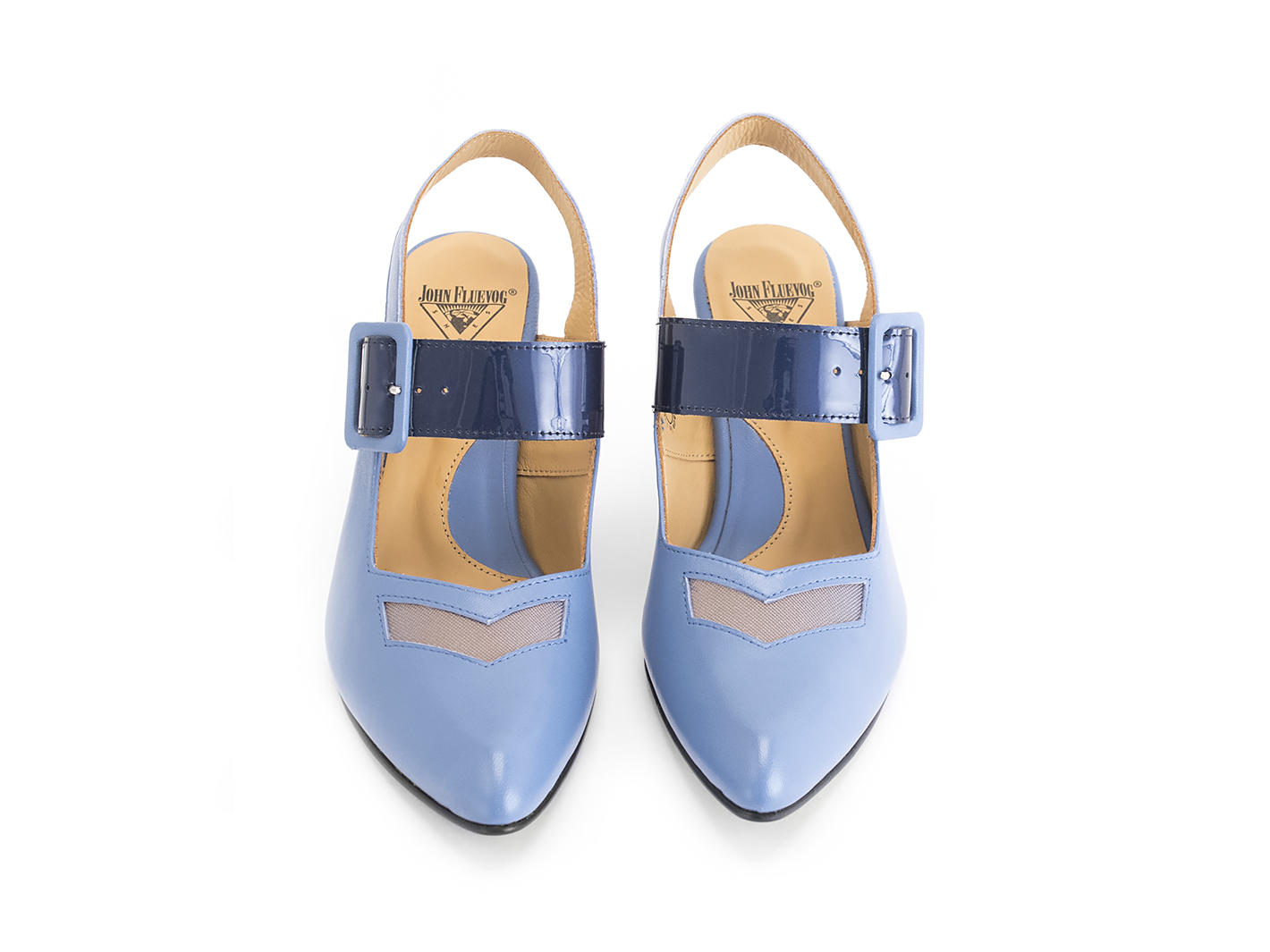 Bolt Bleu Talon bride-arrière géométrique: Front