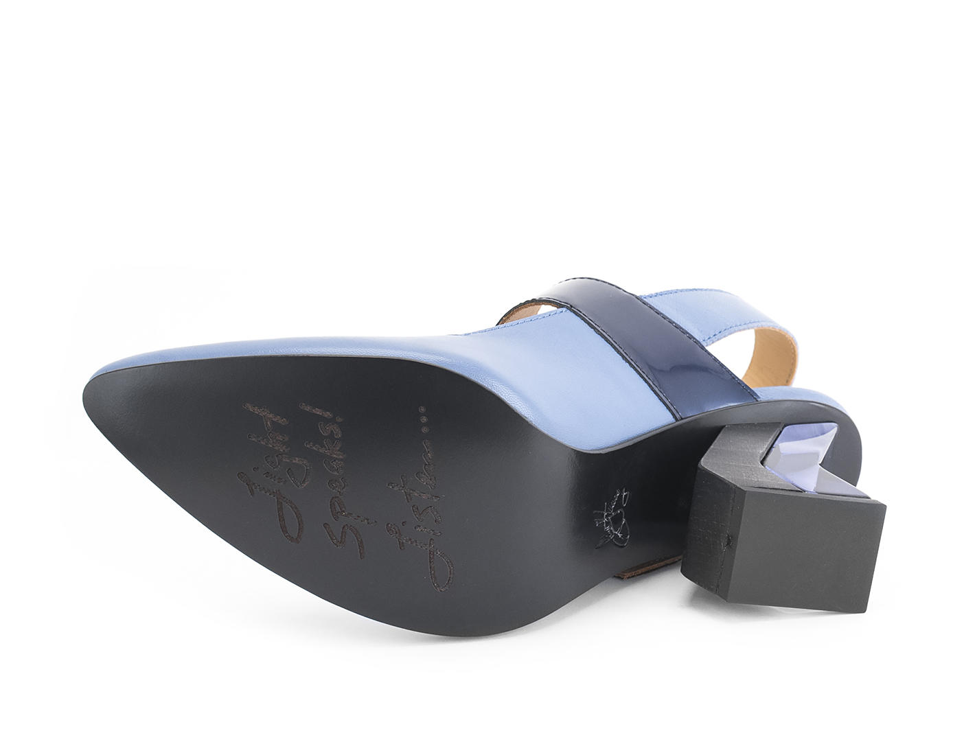 Bolt Bleu Talon bride-arrière géométrique: Sole