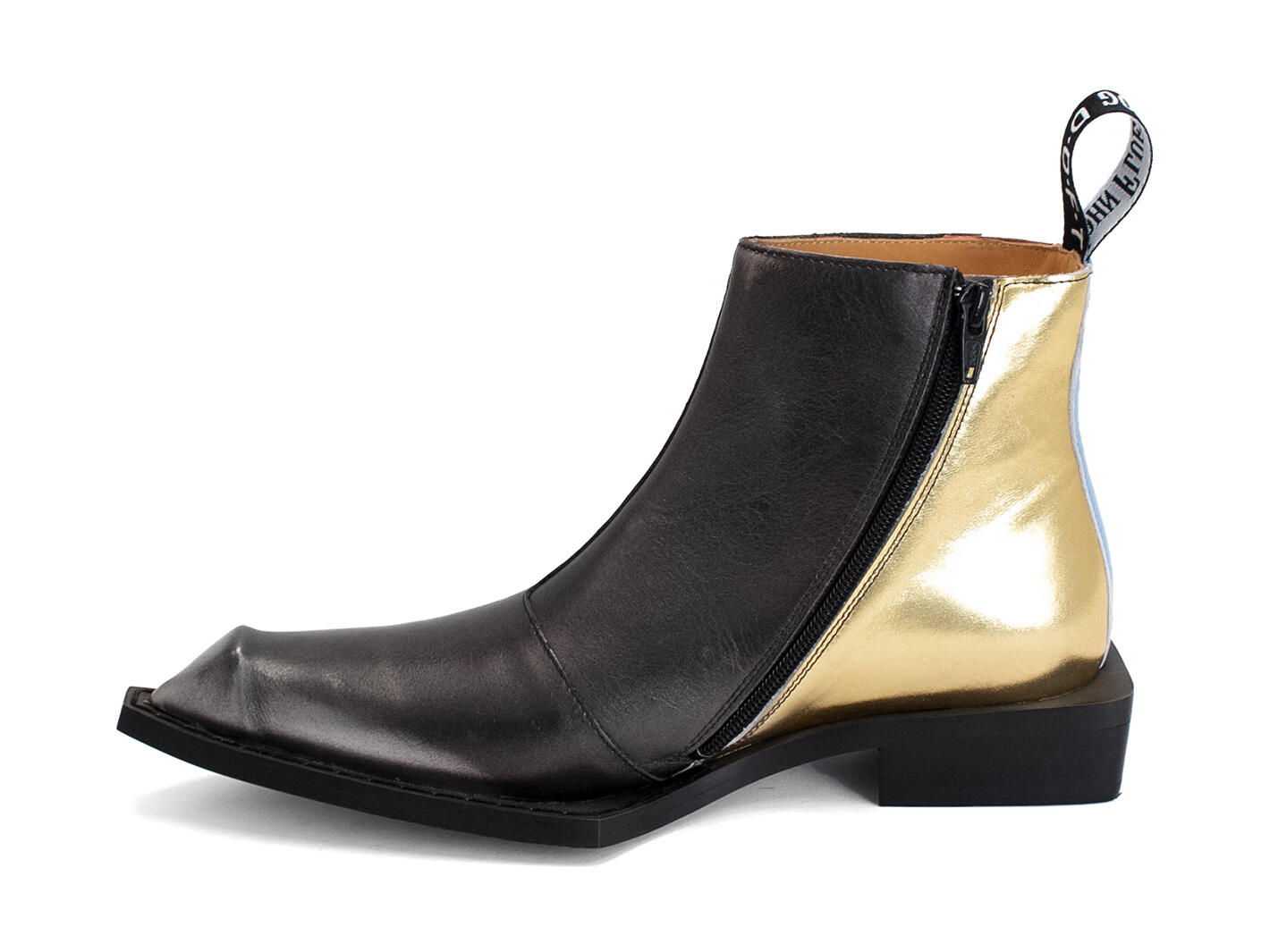 Bowie Black/Gold Swordfish Ankle Boots: Profile inside