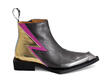Bowie Black/Gold Swordfish Ankle Boots: Profile outside