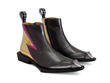 Bowie Black/Gold Swordfish Ankle Boots: Quarter view