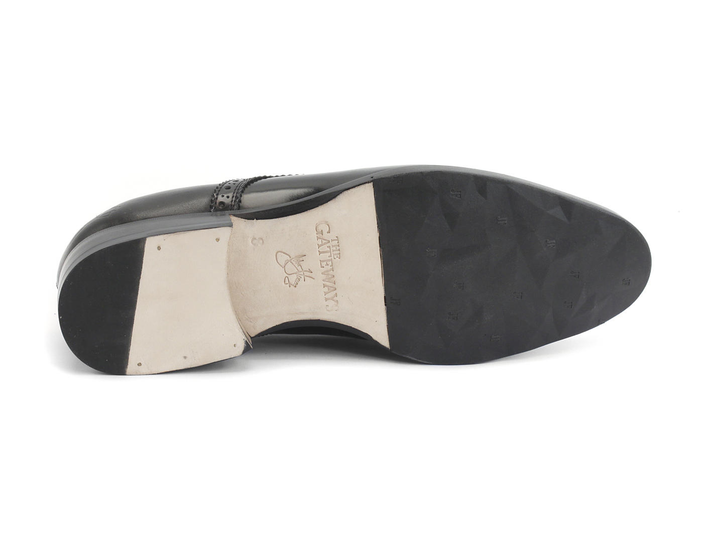 Brandenburg Black Steel Classic Brogue Shoes: Sole