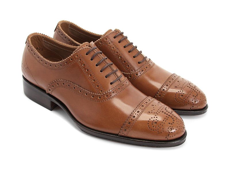 Brandenburg Light Medium Brown Classic Capped Toe Brogue Shoe
